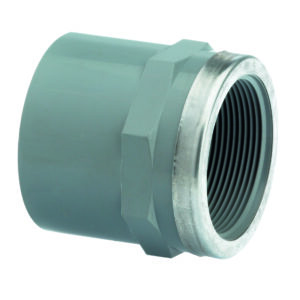 ABS Socket Plain/BSP Female Threaded with Stainless Steel Reinforcing Ring