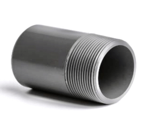 PVC Barrel Nipple Plain x BSP Male Threaded