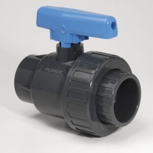 PVC Economy Water Supply Single Union Ball Valve Plain Sockets EPDM Seals