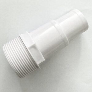White Pool & Spa Fitting Adaptor Plain x BSP Male Stepped Hose Tail