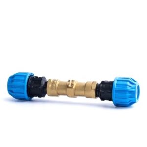PE Compression Double Union Check Valve Plain (Brass  BSP)